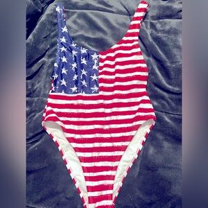 🌼 American Flag One Piece Bathing Suit